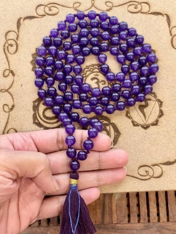 Faboulous Amethyst Mala  Certified Beads - Image 4